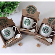 Starbucks Ceramic Cup Mug+Ceramic Spoon