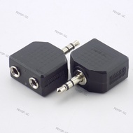 2pcs DIY 3.5mm Stereo Audio Jack Connector Male to Female Double Earphone Headphone Y Splitter Adapter Plug MP3 Phone  SG@1F