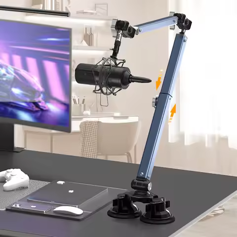 Lanparte Boom Arm Microphone Adjustable Mic Stand for Blue Yeti HyperX QuadCast SoloCast Snowball Fi