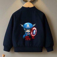 BOYS' BOMBER JACKET/ CAPTAIN AMERICA CHIBI EMBROIDERED JACKET/ JACKET ALL SEASON JACKET