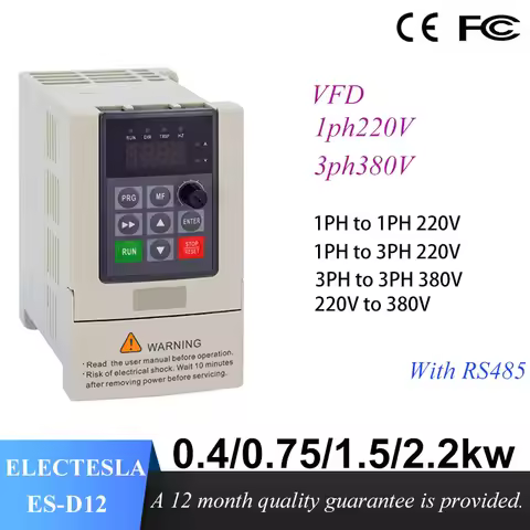 VFD 220V 380V 0.75KW 1.5KW 2.2KW Output 3PH 220V 380V Three-phase Induction Motor Speed Controller V