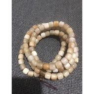 Feng shui bracelet made of white horn, square pattern, 8mm/108 beads. Meaningful Gifts