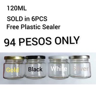 120ML GLASS JAR, SOLD IN 6 PCS