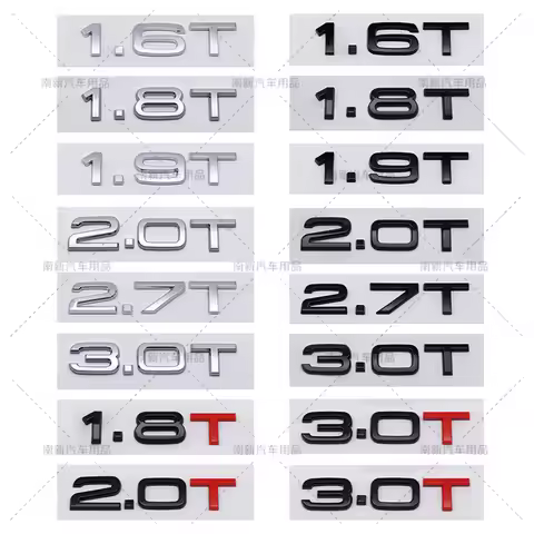 Suitable for Audi A3A4A5A6A7Q3Q5Q7 logo, displacement label, 2.0T, 1.8T, 3.0T logo car sticker emble