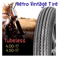 TAYAR CLASSIC TUBELESS TYRE  4.00-17 4.50-17 TAYAR RETRO BUNGA ZIG ZAG VINTAGE SAWTOOTH DESIGN