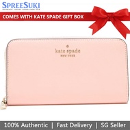 Kate Spade Wallet In Gift Box Staci Saffiano Large Continental Wallet Chalk Pink # WLR00130