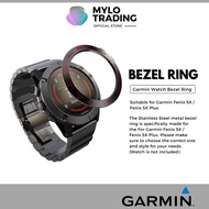 For Garmin Fenix 5X / 5X Plus Watch Bezel Ring Adhesive Case Cover Stainless Steel Watch Protection Accessory