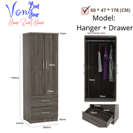 Von Bonjour DUBLIN 2 Door Wardrobe / File Cabinet / Book Shelf / Cloth Cabinet / Almari Baju / Almar