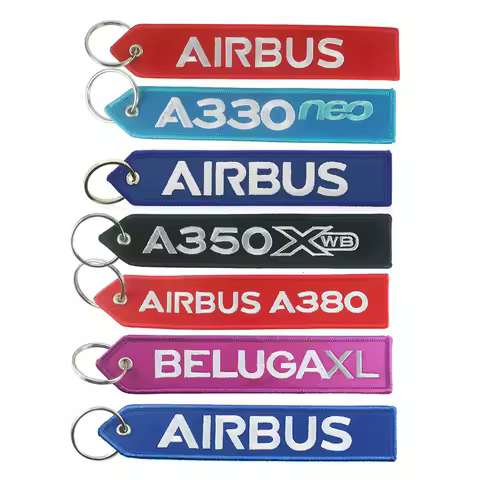 Airbus Logo A330 neo A350 A380 BELUGAXL Embroider Keychain Travel Long Luggage Bag Tag Gift for Flig