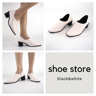 [ส่งเร็วพิเศษ!] shoe store รุ่น B&amp;W SH001 รองเท้าคัชชู รองเท้าส้นสูง 2 นิ้ว รองเท้าผู้หญิง รองเท้าแฟชั่น รองเท้าลำลอง รองเท้าโลฟเฟอร์ ราคาหลักร้อยคุณภาพหลักพัน