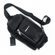 TUMI Men's Chest Bag Wear-Resistant Leather  Small Bag Shoulder Messenger Bag Business Casual Cross Body Bag