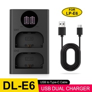 LP-E6 LCD Dual Charger Suitable for Canon EOS 5D Mark II III, EOS 60D 70D 80D