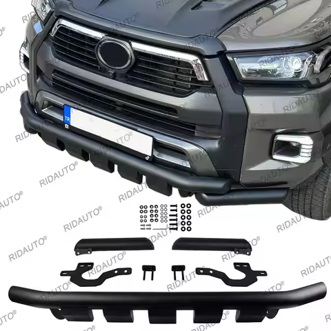 Front Steel Bumper Bull Bar Front Bumper Bar For Toyota Hilux 2016-2024 Bumper Guard Bar Bumper Nudg