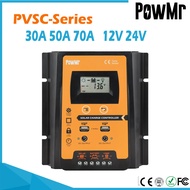 PowMr Solar Charge Controller PWM 30A 50A 70A 12V 24V Dual USB Solar Regulator LCD IP32 PV Battery C