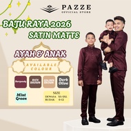 [Satin Matte] Pazze Baju Melayu Modern Slim Fit Sedondon Series- RichBrown/GoldenBrown/DarkOlive/Bur