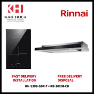 RINNAI RH-S309-GBR-T SLIMLINE HOOD + RB-3012H-CB 30CM 2 INDUCTION HOB BUNDLE