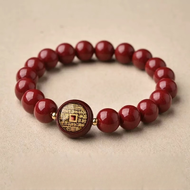 Purple Gold Sand Bracelet Bracelet with Lucky Beads Round Beads Cinnabar Red Beads