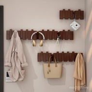 Coat Rack Perforated Coat Hanger Hook-Free Steel Bedroom Key Entry Solid Wood Entrance Coat Hook Wal