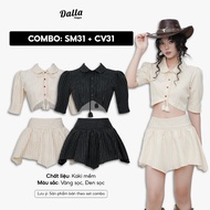 DALLA Combo lotus collar shirt and shrug skirt (SM31+CV31) one set