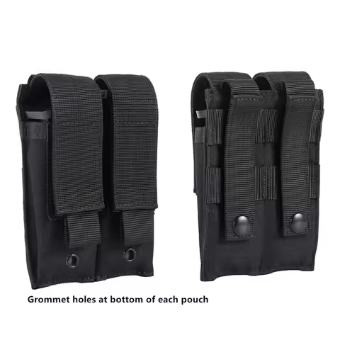New Molle Double Pistol Mag Pouch Single Double Stack Magazine for 9mm/.40 Calibers Gl 17 S&W M&P Si