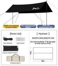 Flysheet Camping Waterproof Set Black Coated Yhicken Shelter Tent Tarp 5x4  Sun Protection Canopy