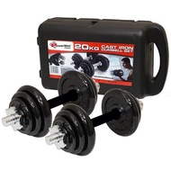 KL Ready Stock Adjustable Dumbbell Lifting Dumbells Weight Set with Case - 20kg