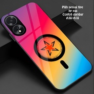 HP Oppo A38 A18 Glass Softcase - Casing Oppo A38 A18hp - Oppo A38 A18 Glossy Glass Softcase - Oppo A