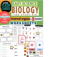 PDF BUNDLE&SAVE] Biology for Kids Human Body Parts,Organs& 5 SENSES 130 PAGES Worksheets [with FLASH