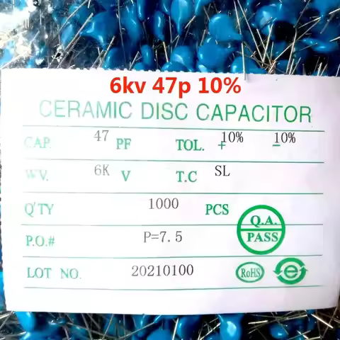 25Pcs High Voltage Ceramic Capacitors 6KV 47PF Feet From The 7.5MM