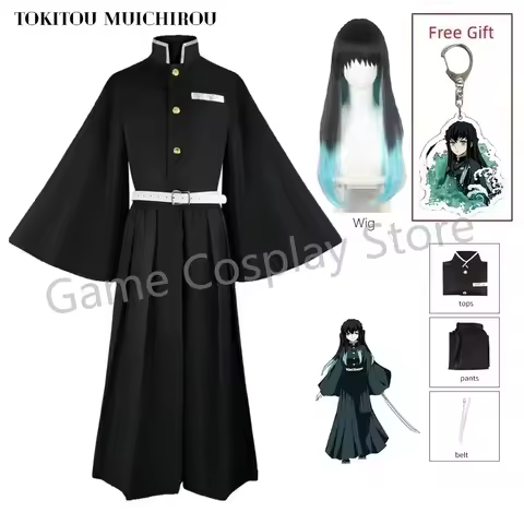 Aime Tokitou Muichirou Cosplay Costume Demon Slayer Cosplay Kimetsu No Yaiba Kisatsutai Uniform Wig 
