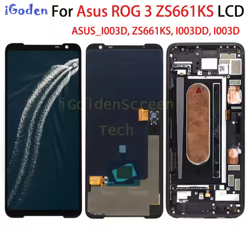 6.59" Amoled For Asus ROG Phone 3 2 1 LCD Display With Frame Touch Screen Panel Digitizer For ROG Ph