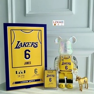 Be@rbrick × NB@ - LeBron James  Lakers No.6 Kobe Bryant Lakers Mamba No. 24 Gear Joint 400% 28 cm Bearbrick O'Neal  Iverson Michael Jordan Gift Toy Action Figures Gift Collection