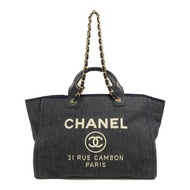 CHANEL 帆布Deauville Tote Bag手挽肩背兩用袋