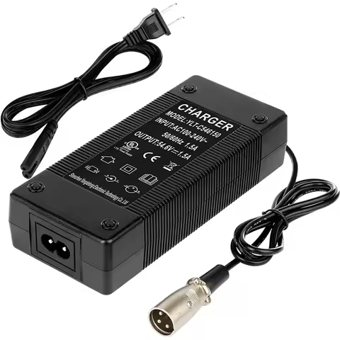 48V 2 Amp Charger Output 54.6V 2A Charger 48V 3-pin XLR Male Plug for 48volt Charger 13S Lithium Bat