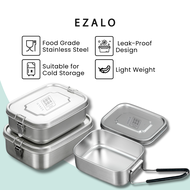 EZALO 304 Stainless Steel Old School Camping Picnic Rectangle Handle Lock Storage Container Bento L