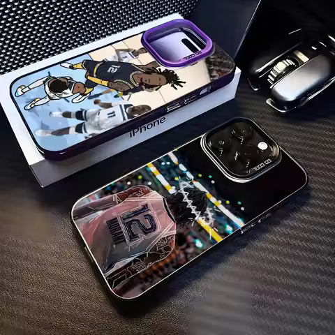 Basketball Ja Morant 12 Phone Case For iPhone 16,15,14,13,12,11,Mini,Pro,MAX Purple Matte Shockproof