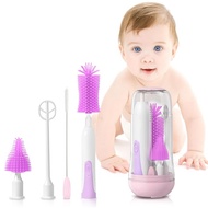 Electric Bottle Brush Cleaner Baby, Silicone Electric Baby Travel Bottle Brush Set with Nipple Brush