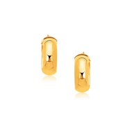 Nathalias NY 14k Gold Hoop Earrings.medium Wide Earrings in 14k Yellow