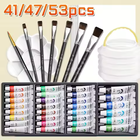 Back to School 41/47/53 pcs Gouache Paint Tubes Set with 20 Papers and More, Professional Set for Ar