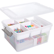 16L Organizers and Storage Box with Removable Tray Durable Plastic ...