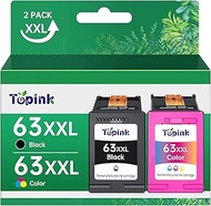 63XXL Ink Cartridges Combo Pack Replacement for HP Ink 63 63XL Black and Color Ink Works with HP OfficeJet 3830 4650 4655 5255 5258 5200 3833 Envy 4520 4512 DeskJet 1112 2130 3630 3633 Printer