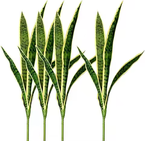 4 PCS Fake Artificial Snake Faux Sansevieria Plants 30 Inch Tall F for Indoor Outdoor Home Garden Of