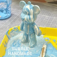 Fluid Bear Keychain DIY Bearbrick Handmade Violent Bear Fluid Painting Kids DIY Gift Children Educational Toys