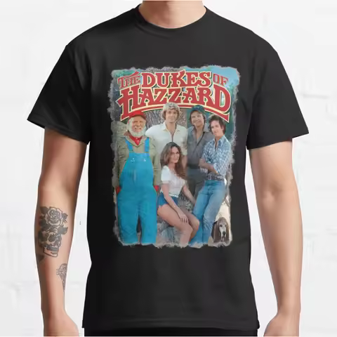 Vintage 70s tv The Dukes Of Hazzard Cast Cast Graphic T Shirts mens Large size Adult tops S-6XL
