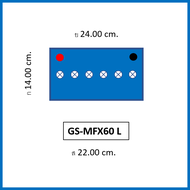 🎖แบตเตอรี่รถยนต์ GS รุ่น MFX60 L / R MF 50Ah.  พร้อมใช้-ไม่ต้องเติมน้ำ /สำหรับรถเก๋ง1300-1800cc.