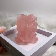 水晶 吞金獸 擺件 （粉晶）