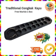 16 Hole Guli Wood Congkak (Free Guli 1 BOX) Board Games – (P) 76cm x (L) 15 cm