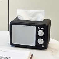MXBEAUTY Vintage TV Tissue Box Ornament, Decorative Cartoon Vintage TV Tissue Storage Box, Desktop O