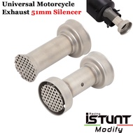 Universal Motorcycle Exhaust Escape System 51mm Silencer Mesh Noise Sound Eliminator Muffler DB Killer Link Pipe Silent