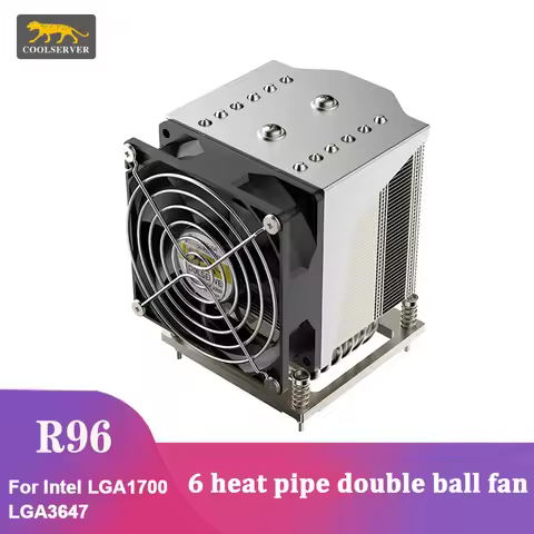 COOLSERVER R96 4U Server CPU Cooler 6 Heatpipe PWM Fan Heatsink High TDP Radiator For Intel LGA1700 